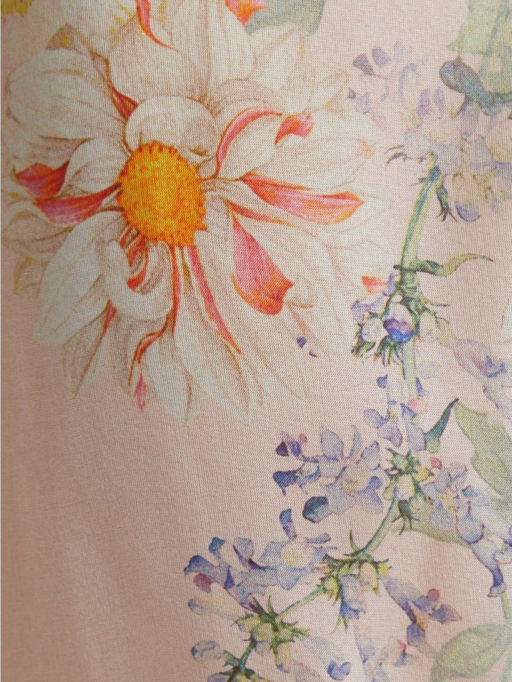 Camilla Pastel Floral Sheer Button-Down with Beaded Collar - Picture 4 of 4